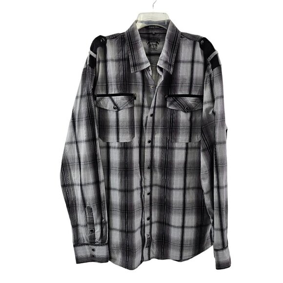 Southpole Premium Western Wear Snap Buttons Long Sleeve Shirt w/ Pockets – 4XL - Picture 1 of 15